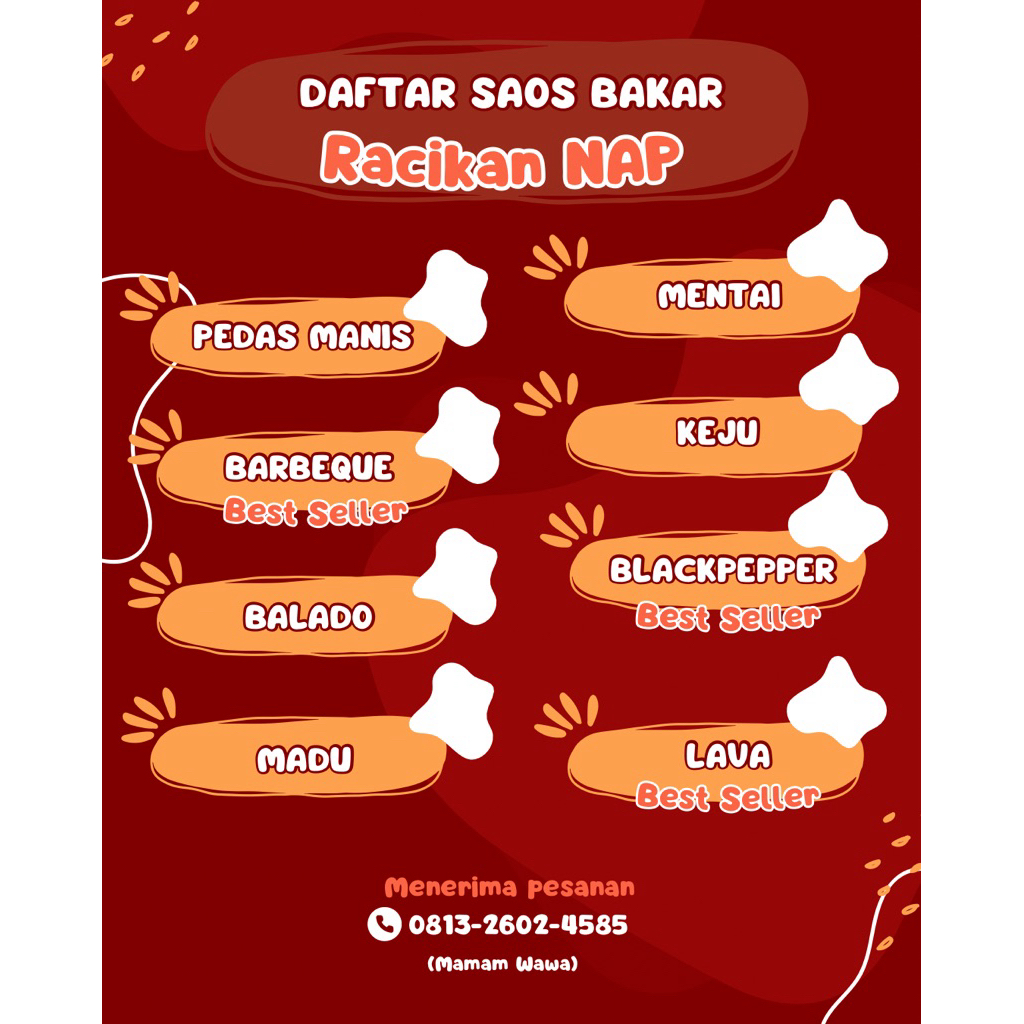 

Saos Racikan Bakar Dimsum, Bakso Bakar, Sosis Bakar