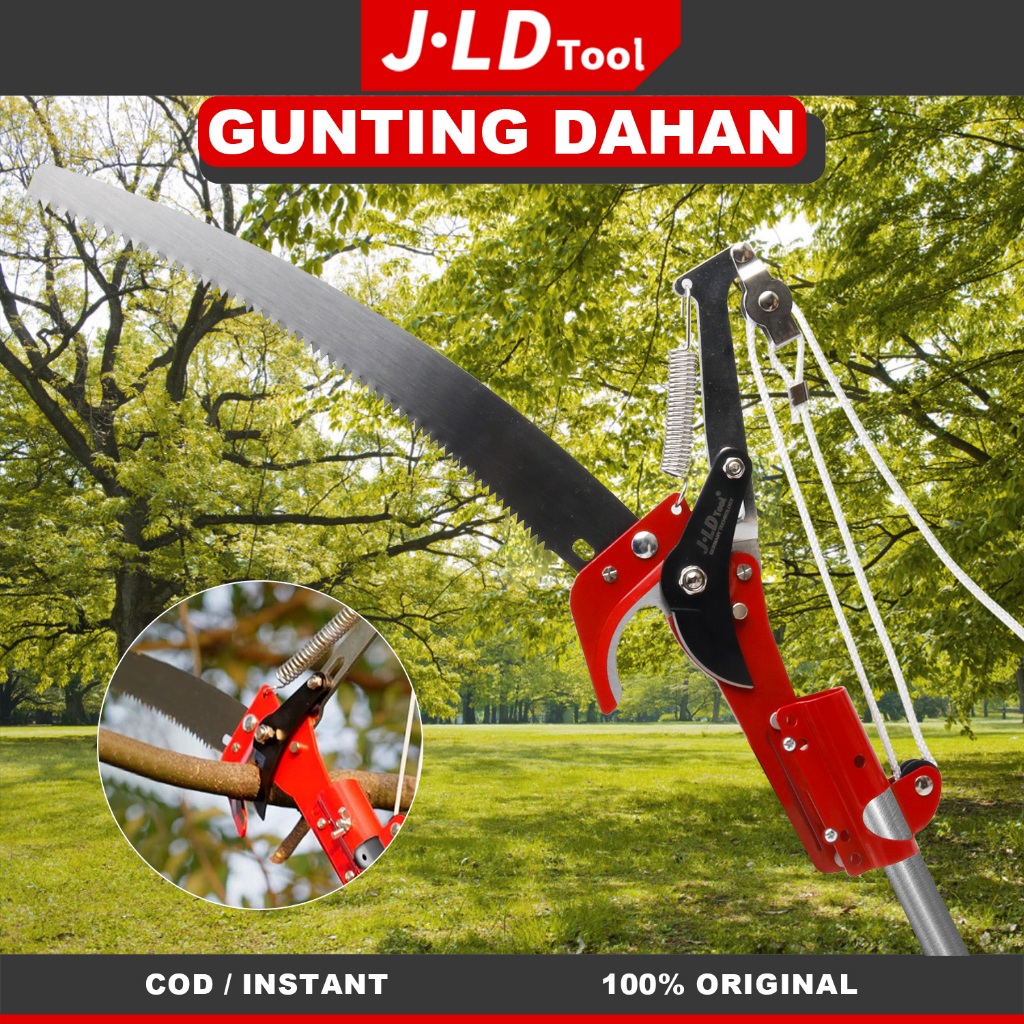 JLD Tree Pruner/GUNTING DAHAN TARIK PISAU TALI/Gunting Pemetik Buah Tinggi/Adjustable Telescopic Ala