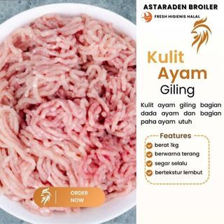 

Kulit ayam broiler giling segar 1kg astaraden broiler
