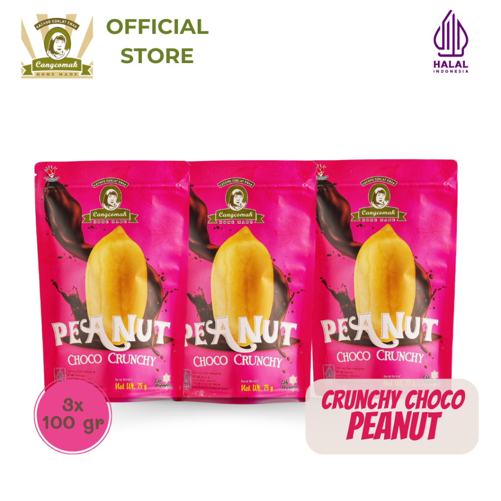 

Cangcomak Kacang Tanah Cokelat Crunchy Choco - 3 in 1 - Cokelat Peanut Panggang Cemilan kacang Coklat Bundling