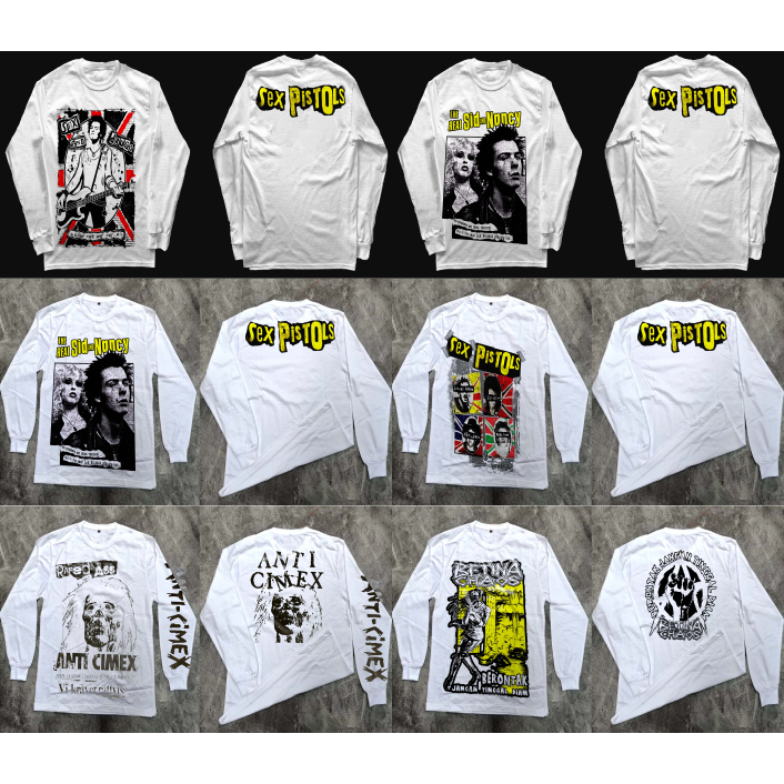 kaos panjang band punk,baju punk,kaos sex pistol,kaos panjang pria,kaos cotum,kaos band ,kaos punk