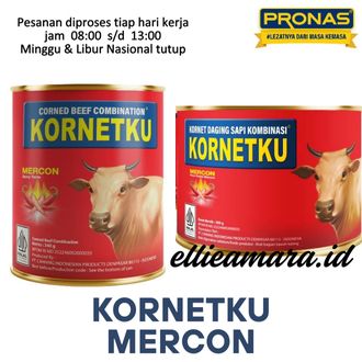 

PRONAS KORNETKU DAGING SAPI KOMBINASI PEDAS MERCON KALENG 200gr - 340gr