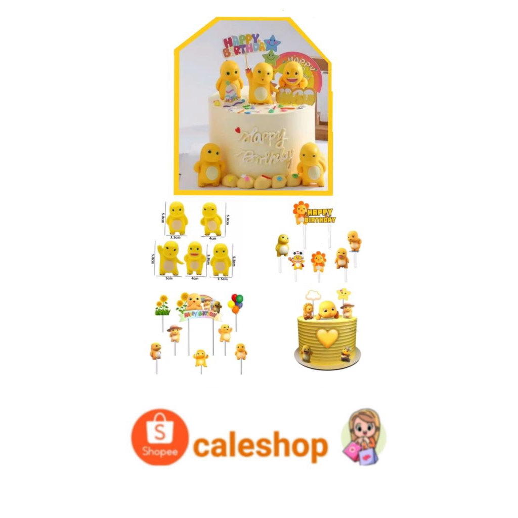 Topper Kue Ulang Tahun Anak Nailong Naga Kuning Lucu