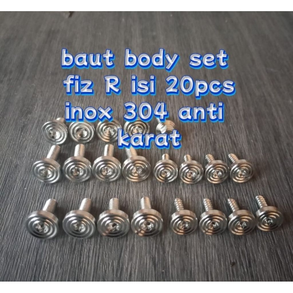 Baut body set fiz R inox 304 stainless isi 21 pcs original vietnam