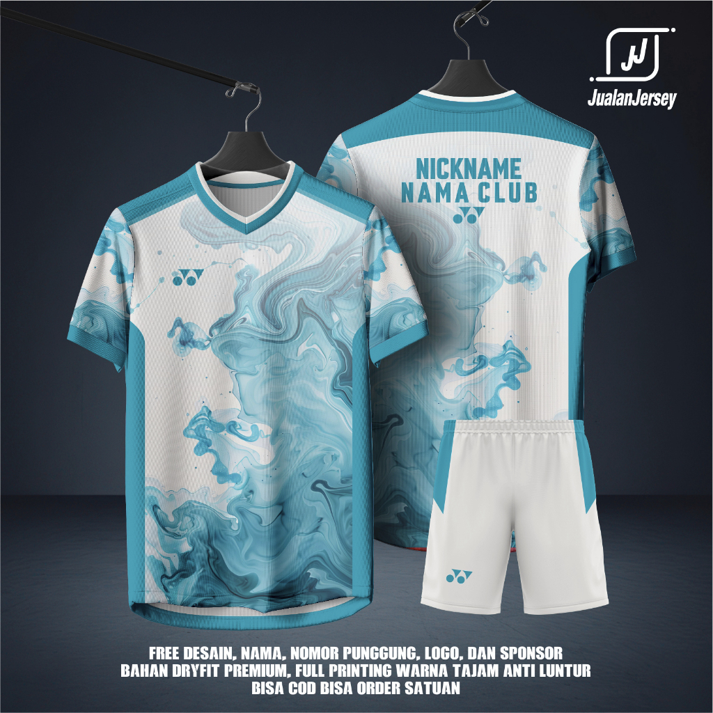 JERSEY BAJU KAOS BADMINTON BULU TANGKIS CUSTOM FREE CUSTOM DESIGN- NAMA-CLUB