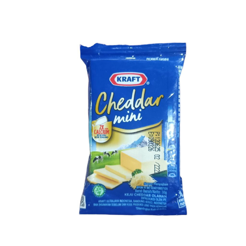 

Keju Kraft Cheddar Mini Chedar Cheese 30gr Ukuran Kecil