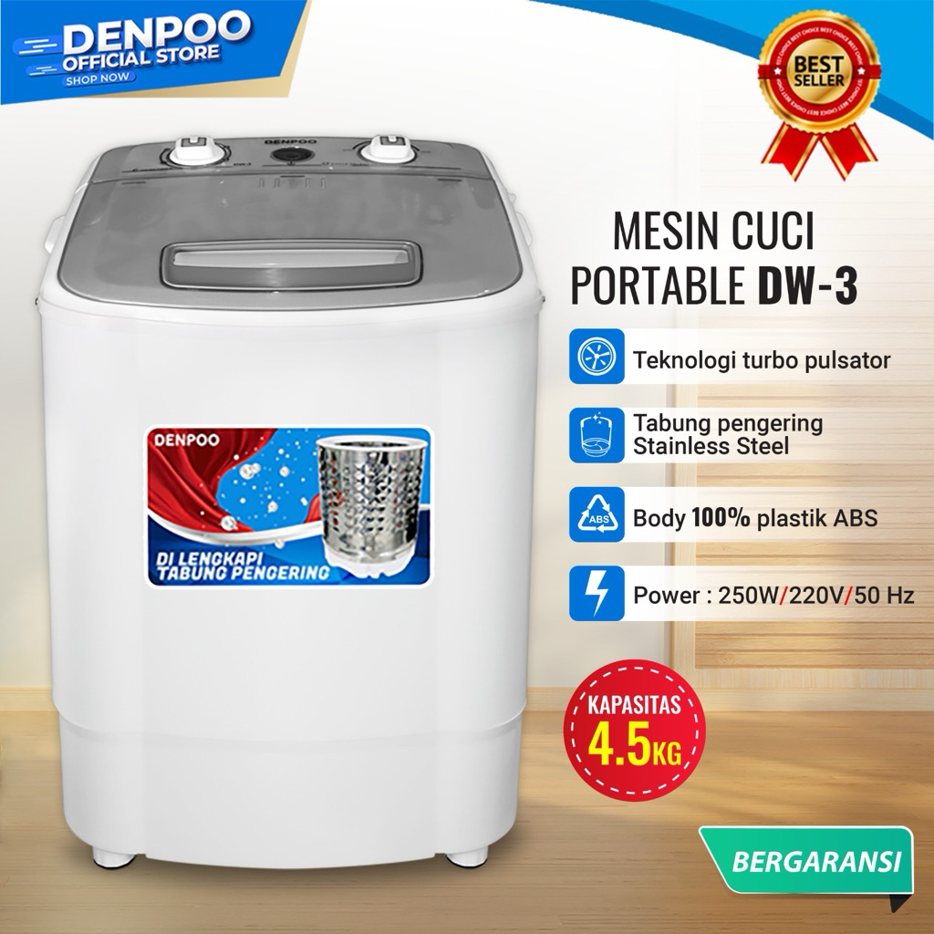 MESIN CUCI MINI DENPOO DW3 - MESIN CUCI PORTABLE