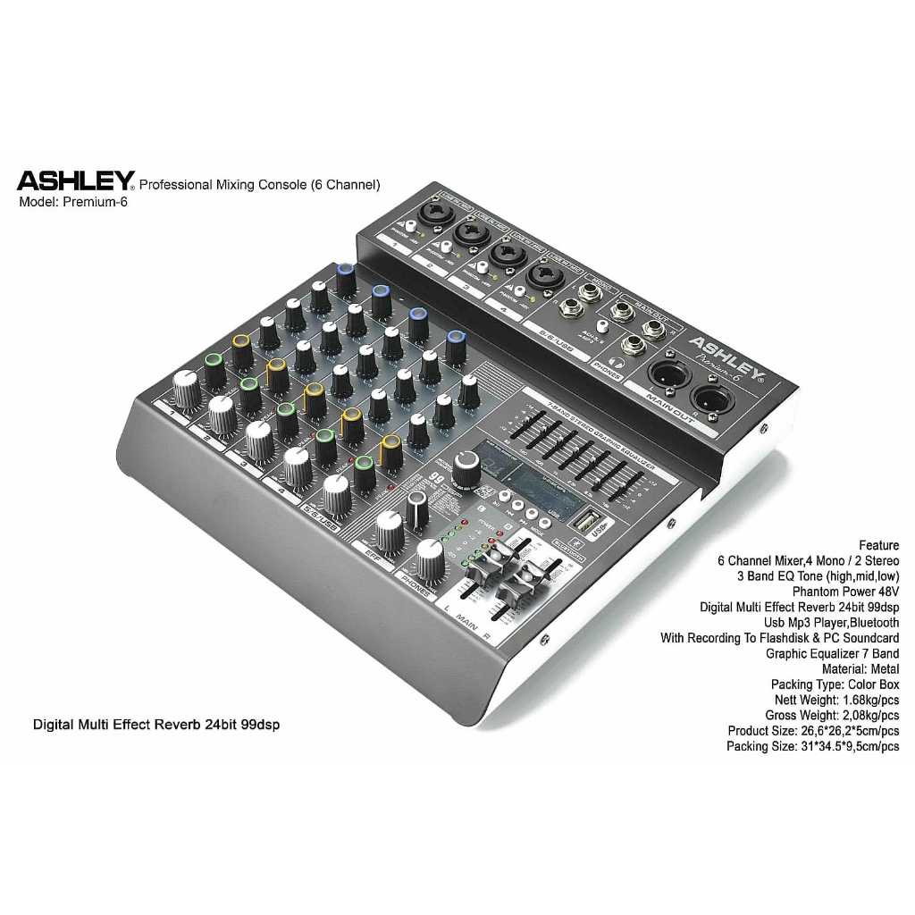 Mixer Ashley Premium 6 Mixer Ashley 6 channel Original