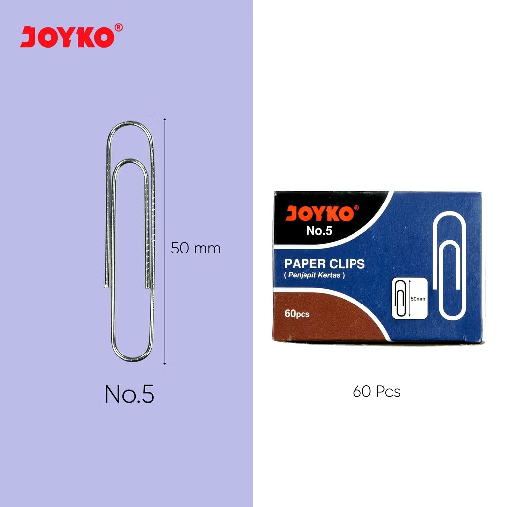 

Joyko No.50 | Trigonal Clip 50mm | Klip Stainless Steel | Klip Oval Jumbo | Penjepit Kertas | Trigonal Clip Jumbo