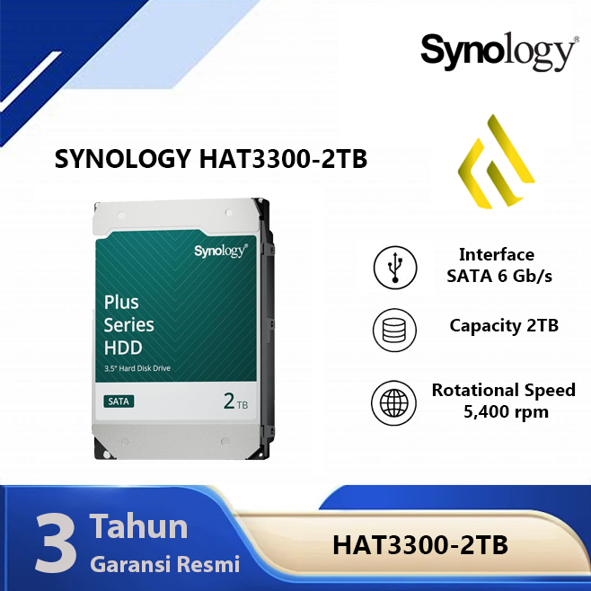 Synology HAT3300-2T 2TB - HDD Harddisk 3.5 Inch SATA Plus Series NAS