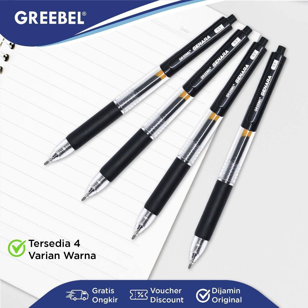 

1 PACK PENA GREEBEL GENERA PENA GEL PULPEN GEL 0,5