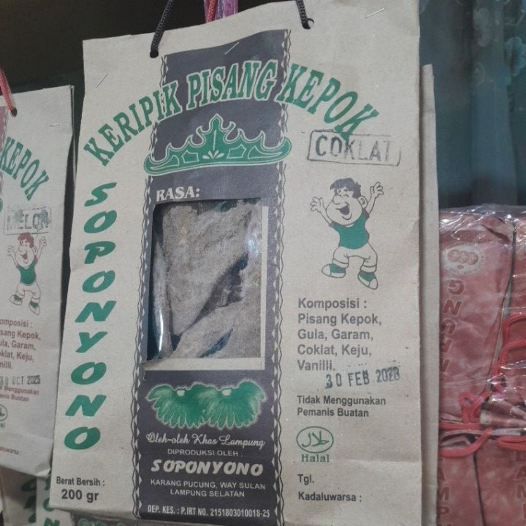 

keripik pisang kepok SOPONYONO 200gram enak coklat nikmat keripik terlaris