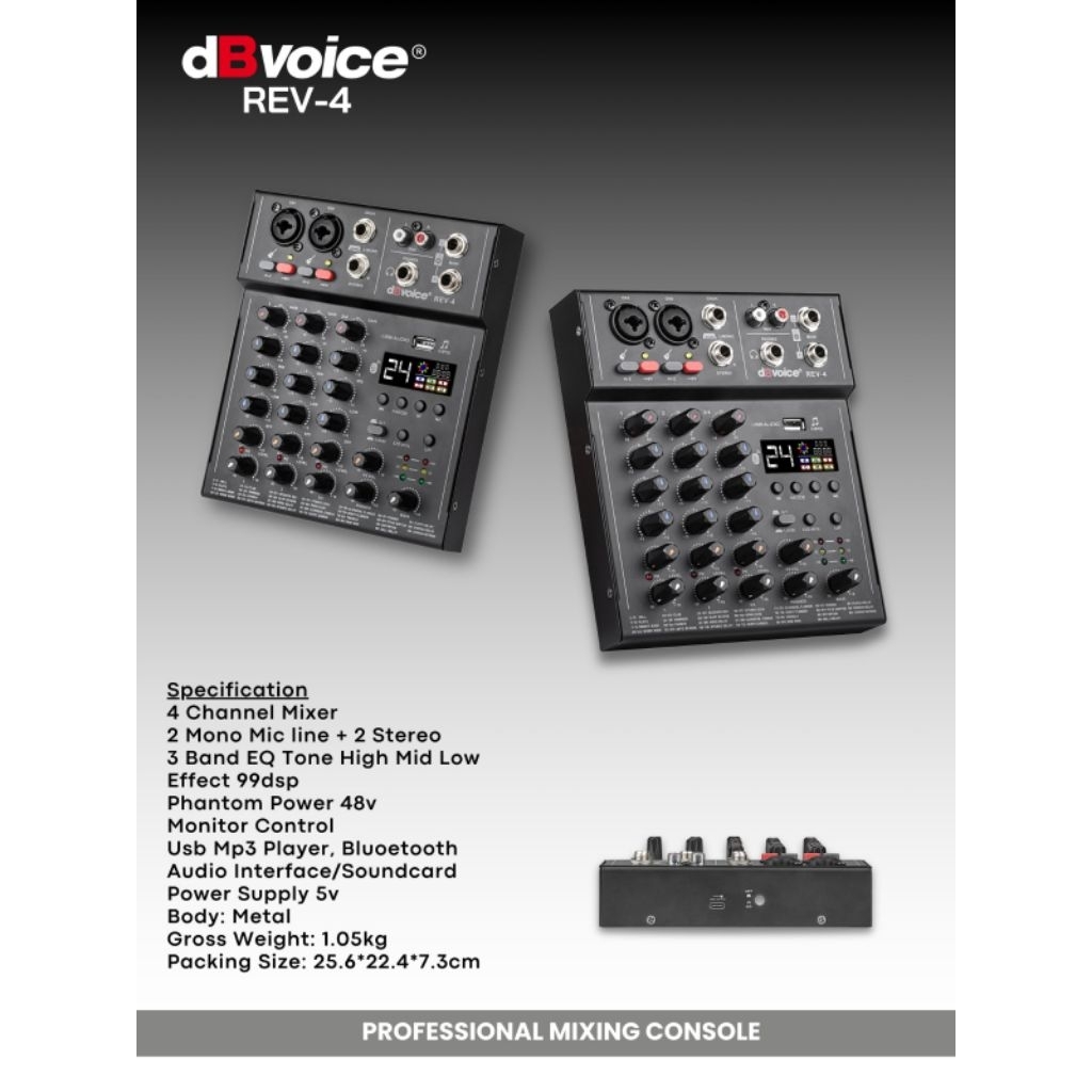 mixer dbvoice rev 4 profesional 4 channel mixer original