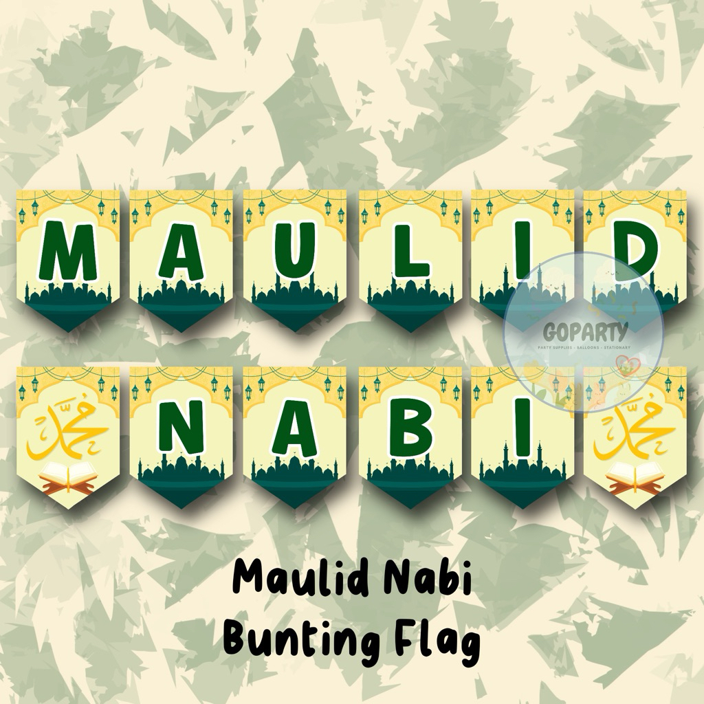 MAULID NABI BUNTING FLAG BANNER BENDERA DEKORASI MUSLIM ISLAM