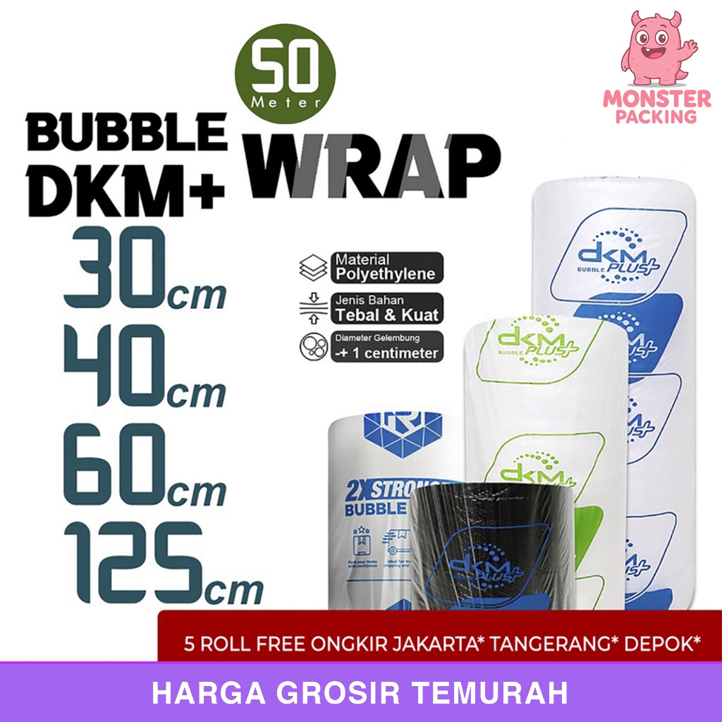 

BubbleWrap DKM PLUS 50cm Plastik Bubble Wrap PREMIUM EKONOMIS TERMURAH / ROLL