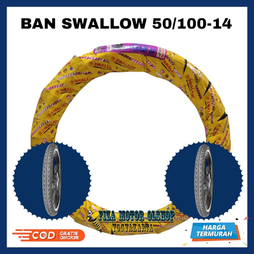 (Original) Ban 50/100-14 Swallow Original NOS Ban 50 100 14 50 100 Ring 14