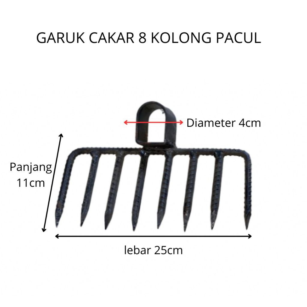 garuk garpu pacul sampah lebar cakar 8 kolong pacul