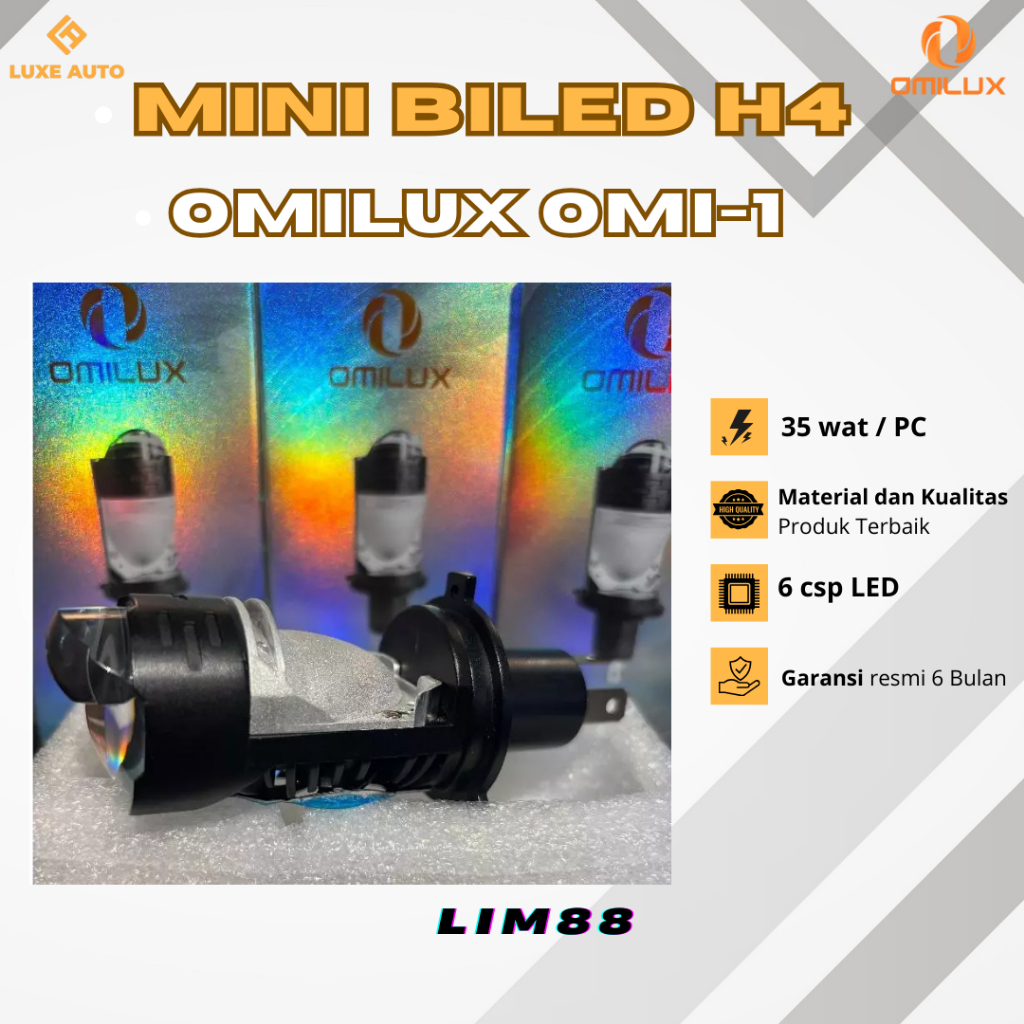 Mini Biled H4 OMILUX OMI-1 LAMPU MOBIL MOTOR PNP LASER