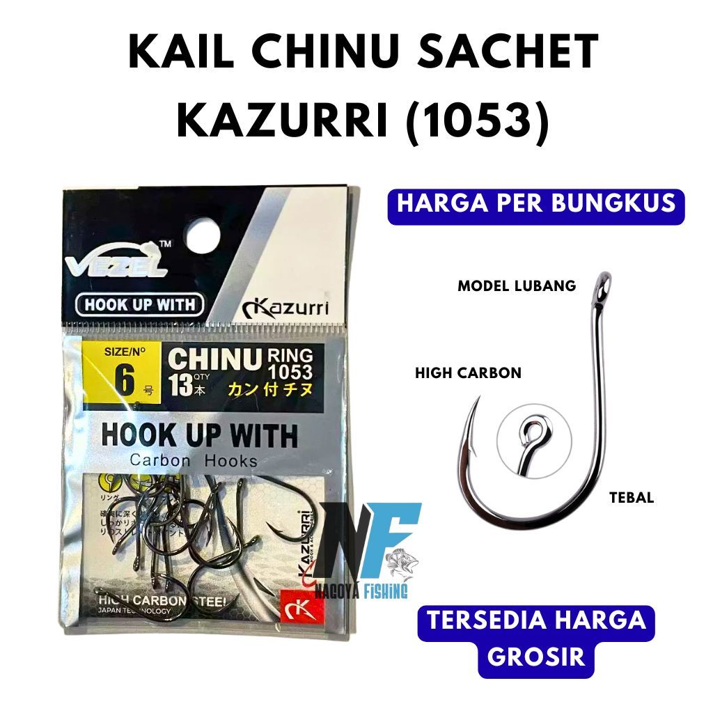 Mata kail pancing carbon Vezel Kazuri Kazurri 1053 (chinu ring) High Carbon Steel Japan Technology