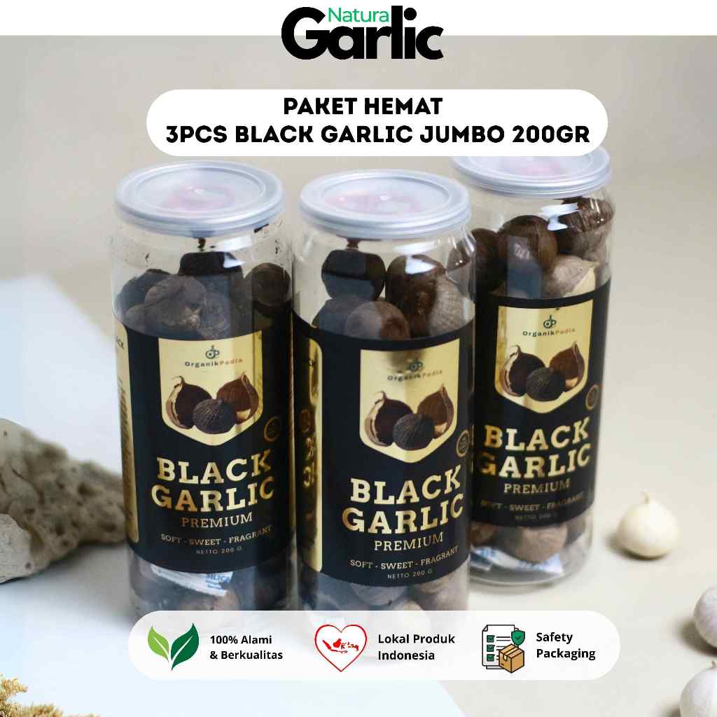 

3PCS JUMBO BLACK GARLIC Premium Bawang Hitam Tunggal 200gr