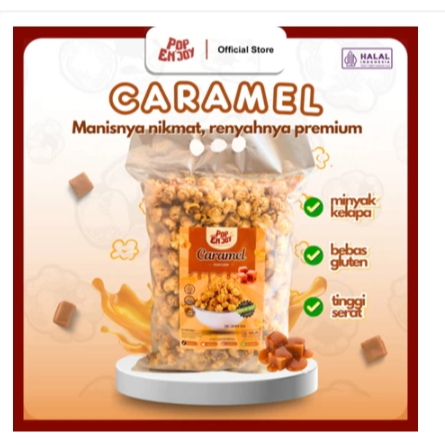 

[NEW] POPCORN CARAMEL 500gr - PopENjoy / Makanan Manis Crispy Camilan Popkron Snack Jagung JUMBO