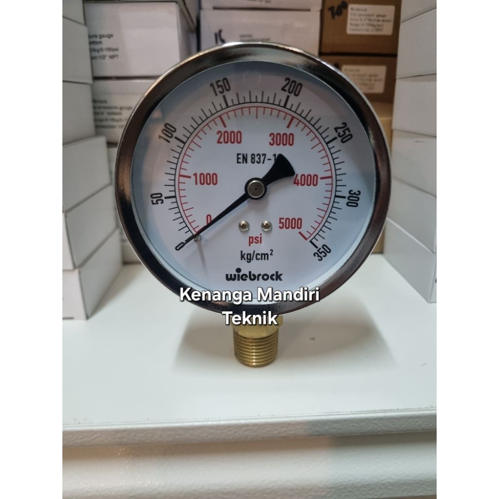 350 Bar Pressure Gauge 4" inch Raket besi Wiebrock // Manometet Gauge 5000 psi 4 inch Raket besi Wie