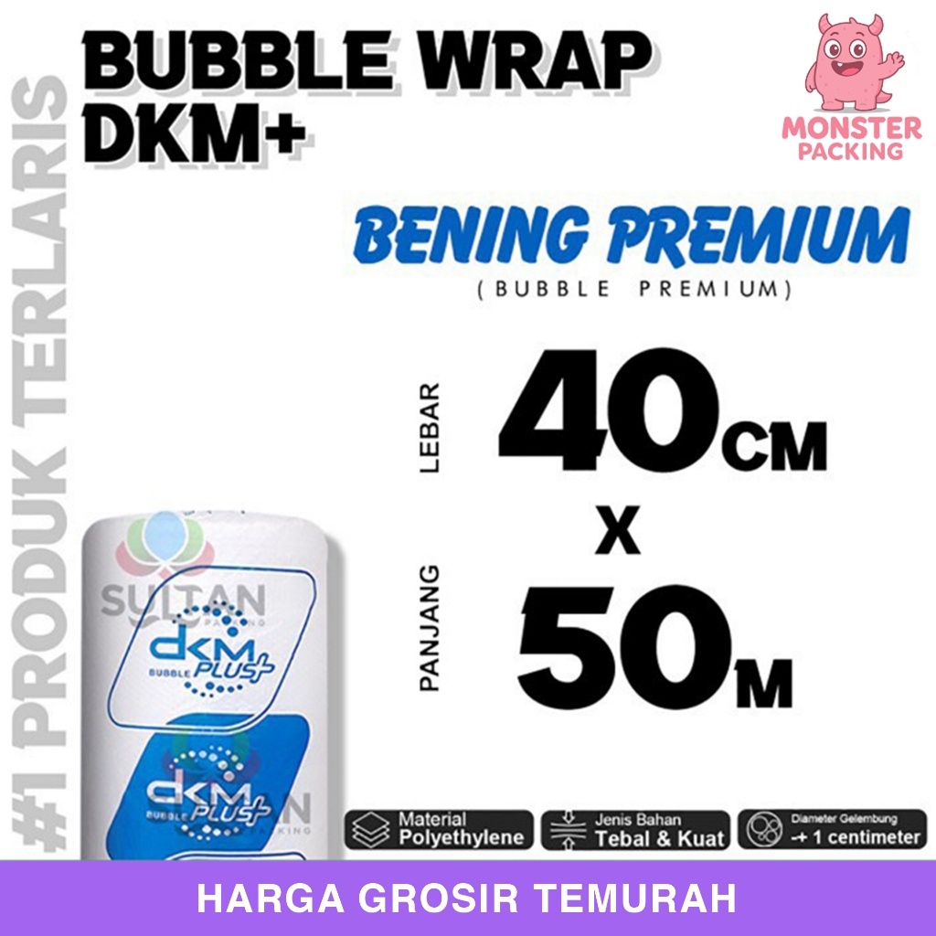 

Plastik Bubble Wrap 40cm x 50m BENING PREMIUM DKM PLUS TERMURAH / ROLL