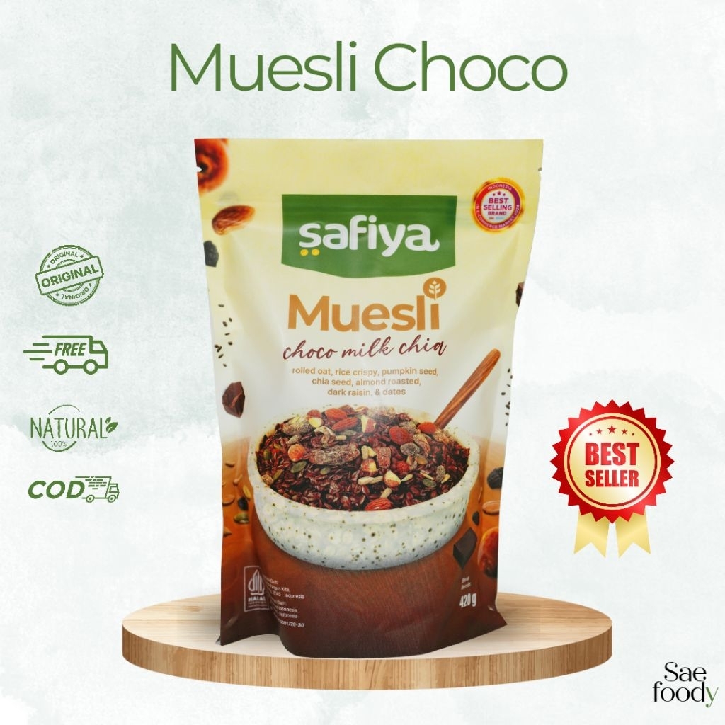 

Muesli Safiya Choco Milk Chia Cemilan Sehat