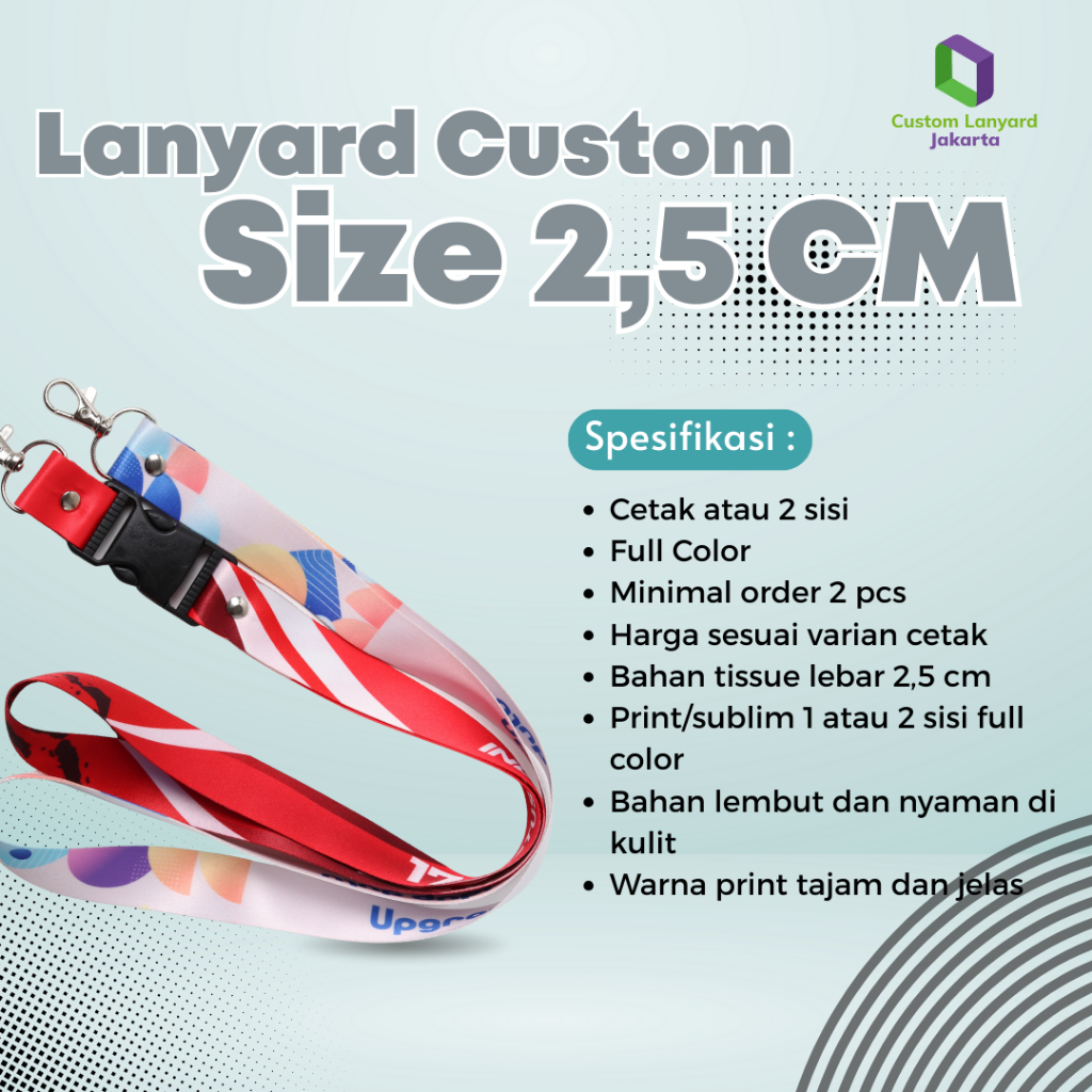 

Tali Lanyard Desain Lebar 2,5cm / Nama Tag ID Card