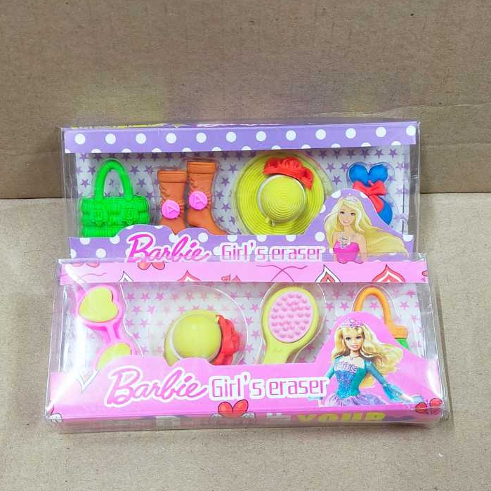 

Penghapus Set Barbie set eraser / stationery children's gift one box barbie set