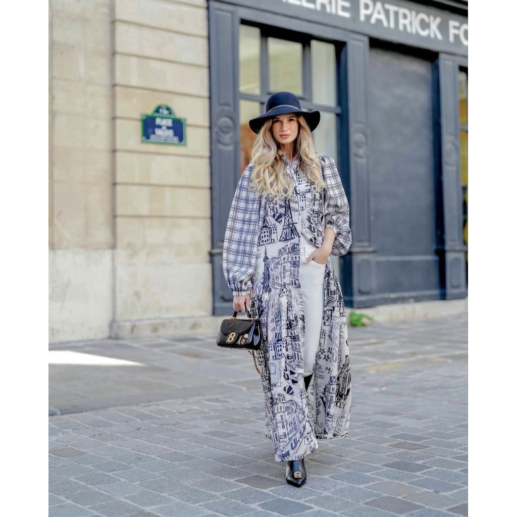 || READY ||Benang Jarum emily frilled maxy dress / Benang Jarum Emily in Paris / Benang Jarum Dress