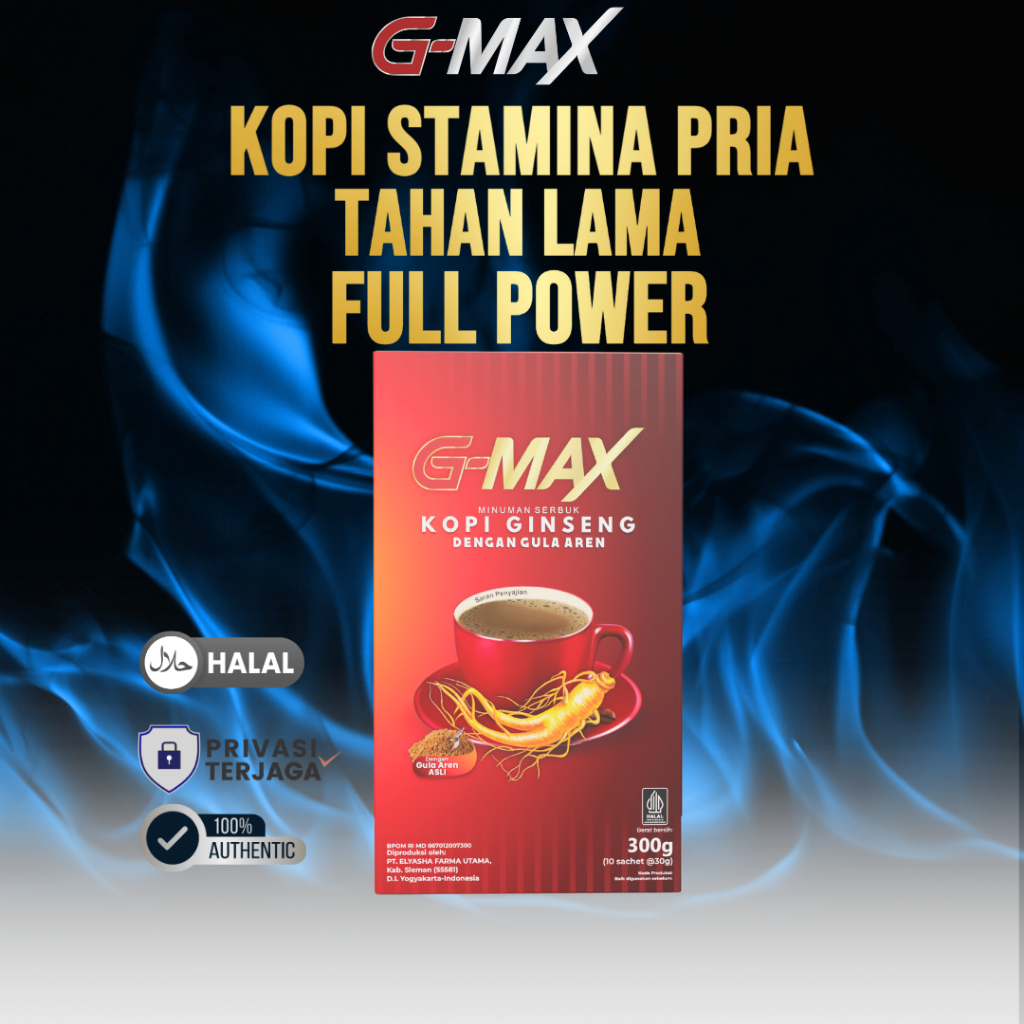 

Kopi Stamina G-max Kuat Tahan Lama Full Power Extrak Ginseng