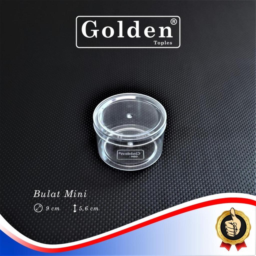 Toples GOLDEN BULAT MINI diameter 9 tinggi 5,6cm  1 dus isi 24 pcs/ Dessert Box / Toples Kue Kering 