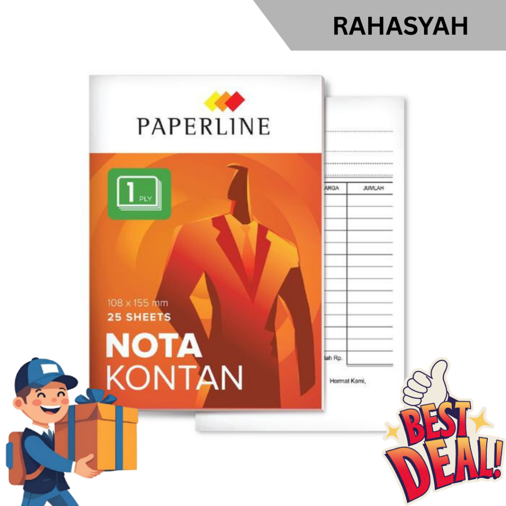 

Paperline Nota Kontan K1 1 Ply Putih 108 x 155 mm 25 Sheets Best Deal dari RAHASYAH