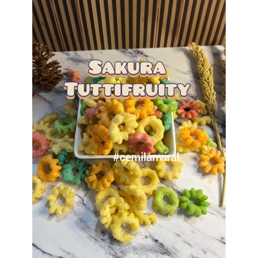 

Cemilan Viral Sakura Warna Tuttifruity Rasa Buah Manis Renyah