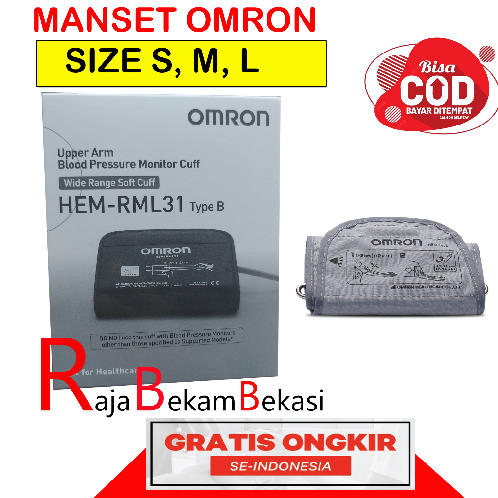Omron Manset Original – Manset Tensimeter Digital / Manual, Arm Cuff  Size S, M,L