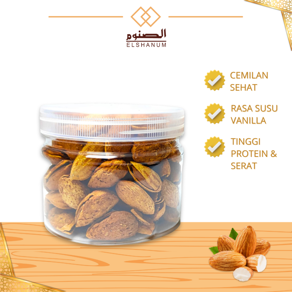 

Kacang Almond Premium 100gr | Almond Roasted | Kacang Almond Susu | Kacang Arab Almond