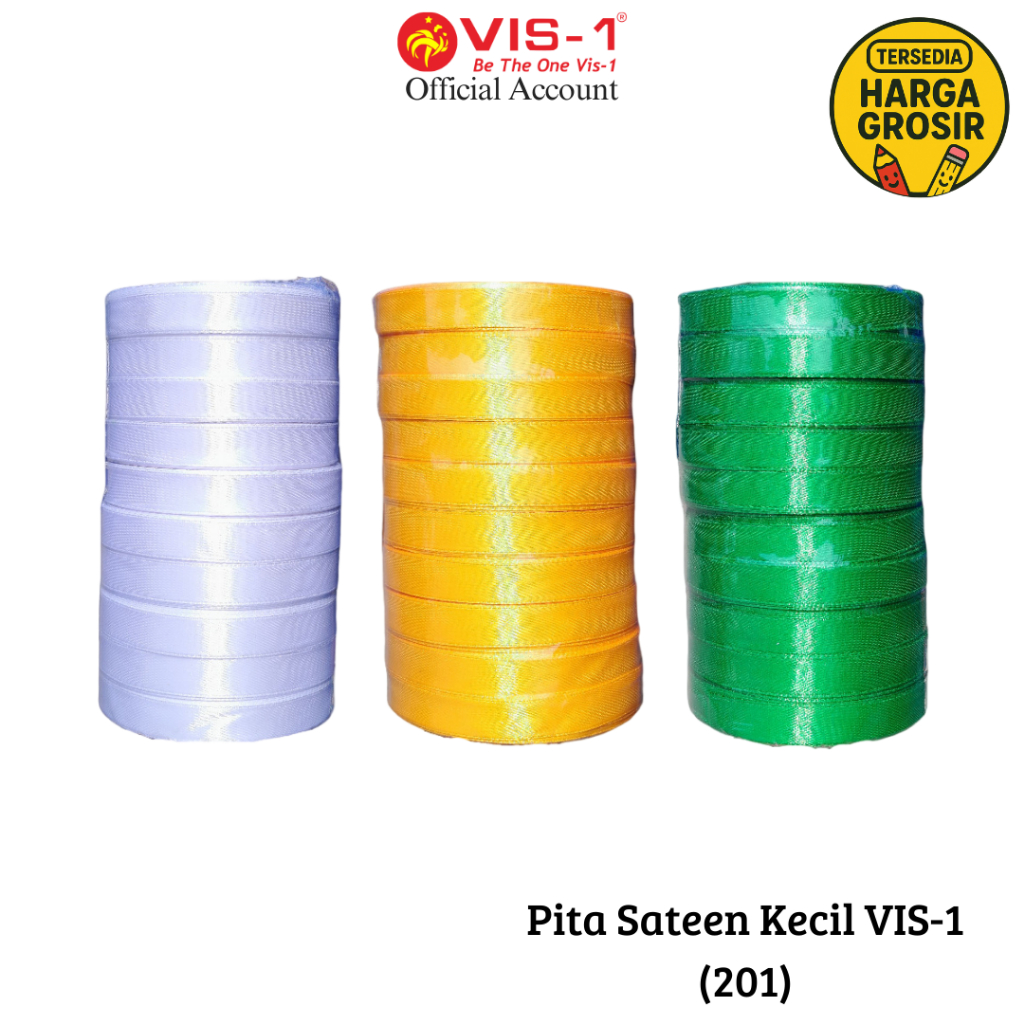 

VIS-1 Pita Sateen / Pita Kado Polos 201 uk 1/2inch x 15meter / Pita Satin