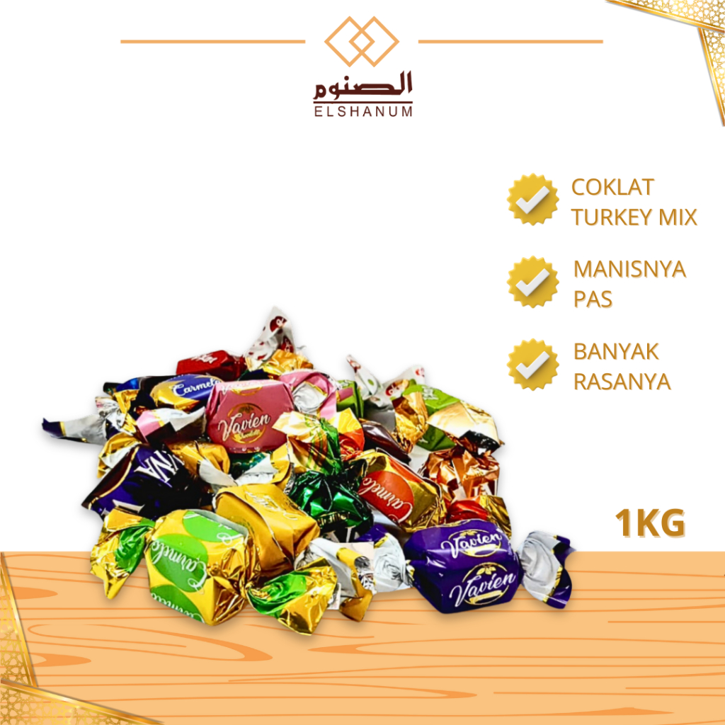 

Coklat Arab Mix 1 kg Coklat Asli Premium Turkey / Coklat Murmer / Cokelat Arab / Coklat elvan
