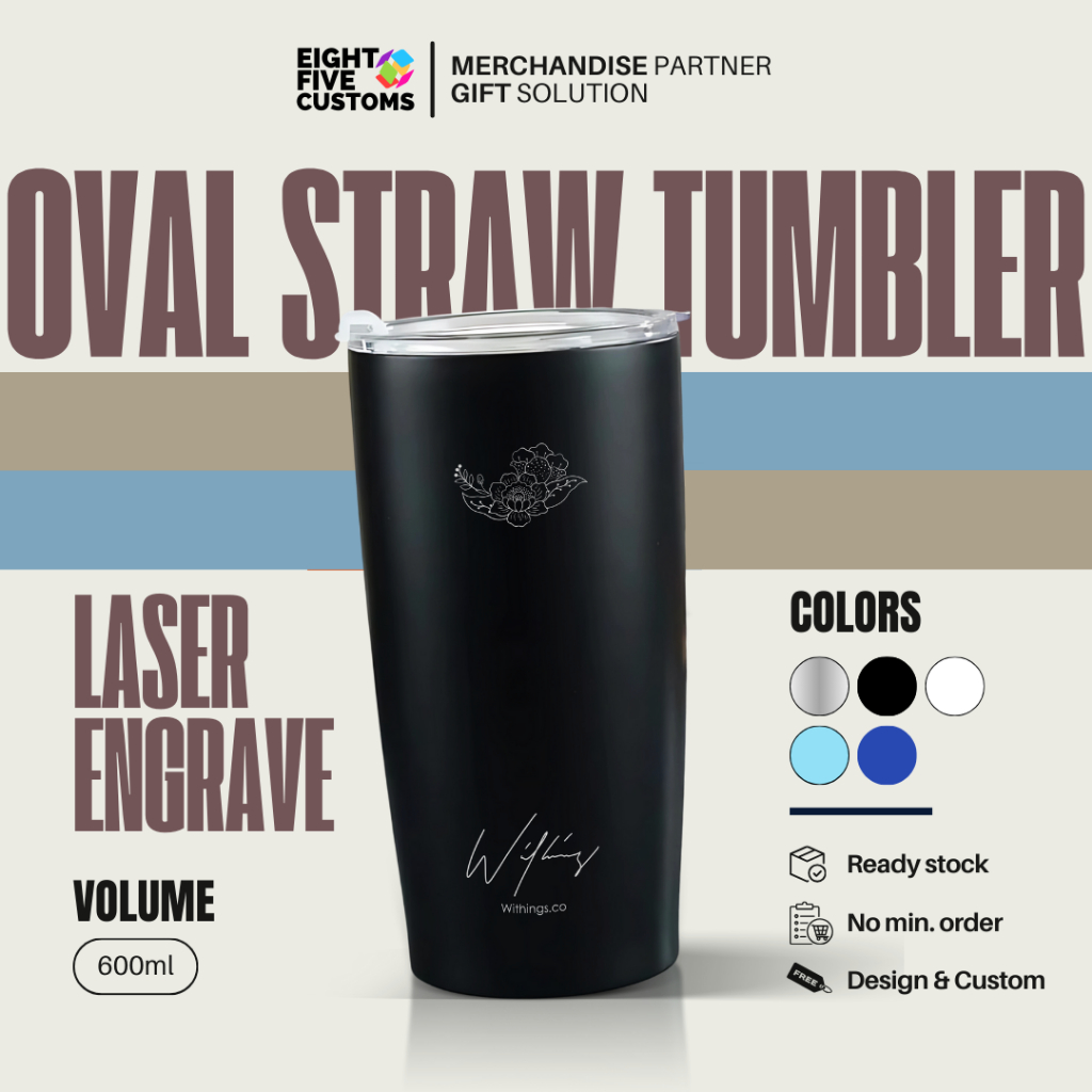 Custom Rose Tumbler 500ml Coffee Mug Cetak Laser Grafir Souvenir Gift