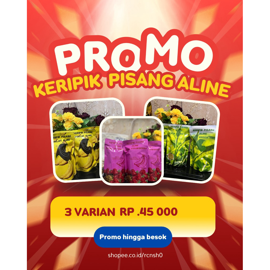 

promo keripik pisang 3 varian rasa