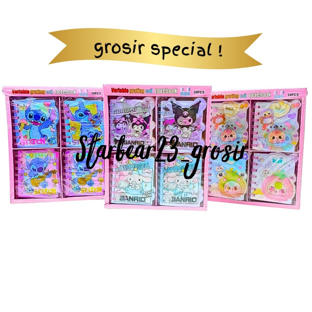 

NOTES HOLOGRAM A7/BUKU CATATAN/NOTEBOOK/MEMO MINI SANRIO STITCH