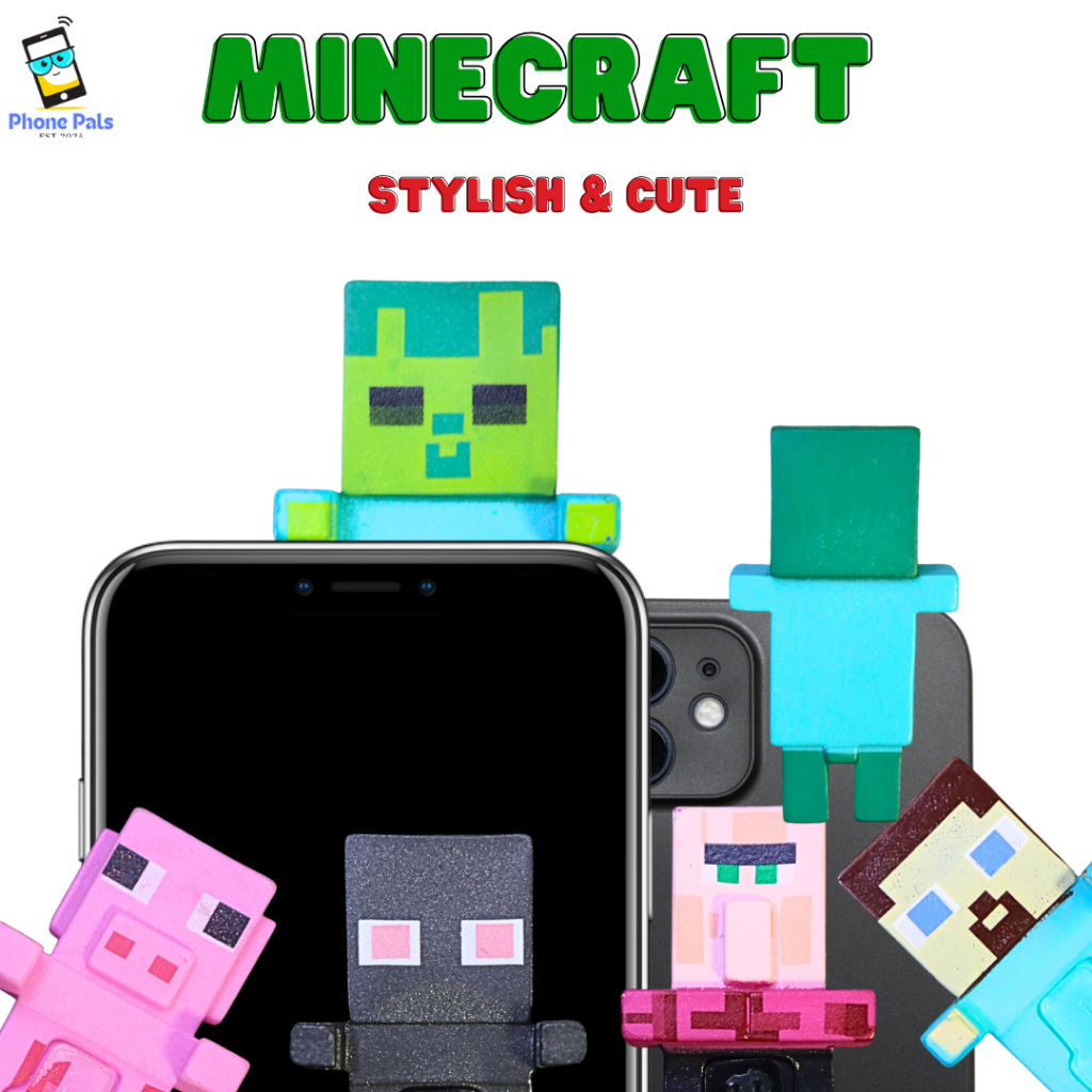 Phone Hippers Minecraft Series – Boneka Hipper Lucu untuk HP & Laptop – Cute Peeking Doll Miniature 