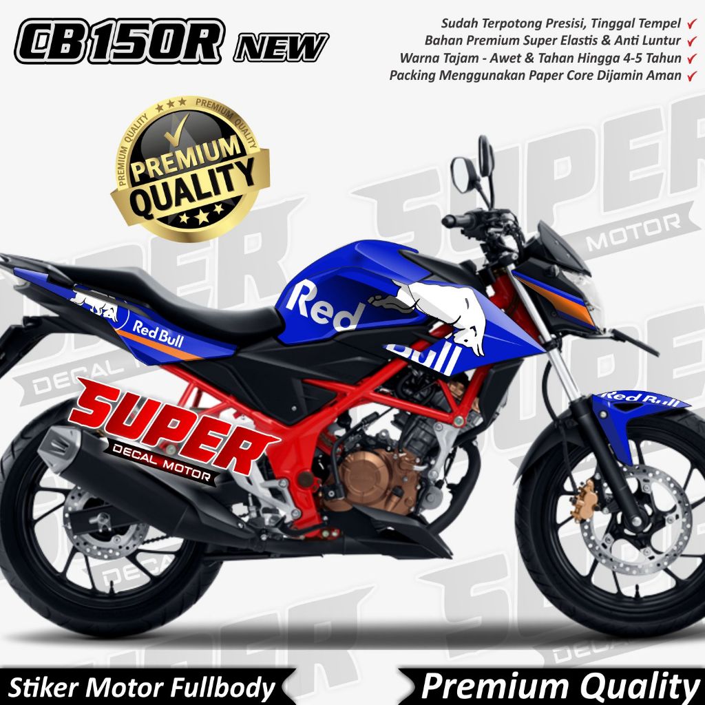 (COD) Stiker Decal Motor CB150R New 2016 2017 2019 Full Body Variasi Konsep Red Bull Torro