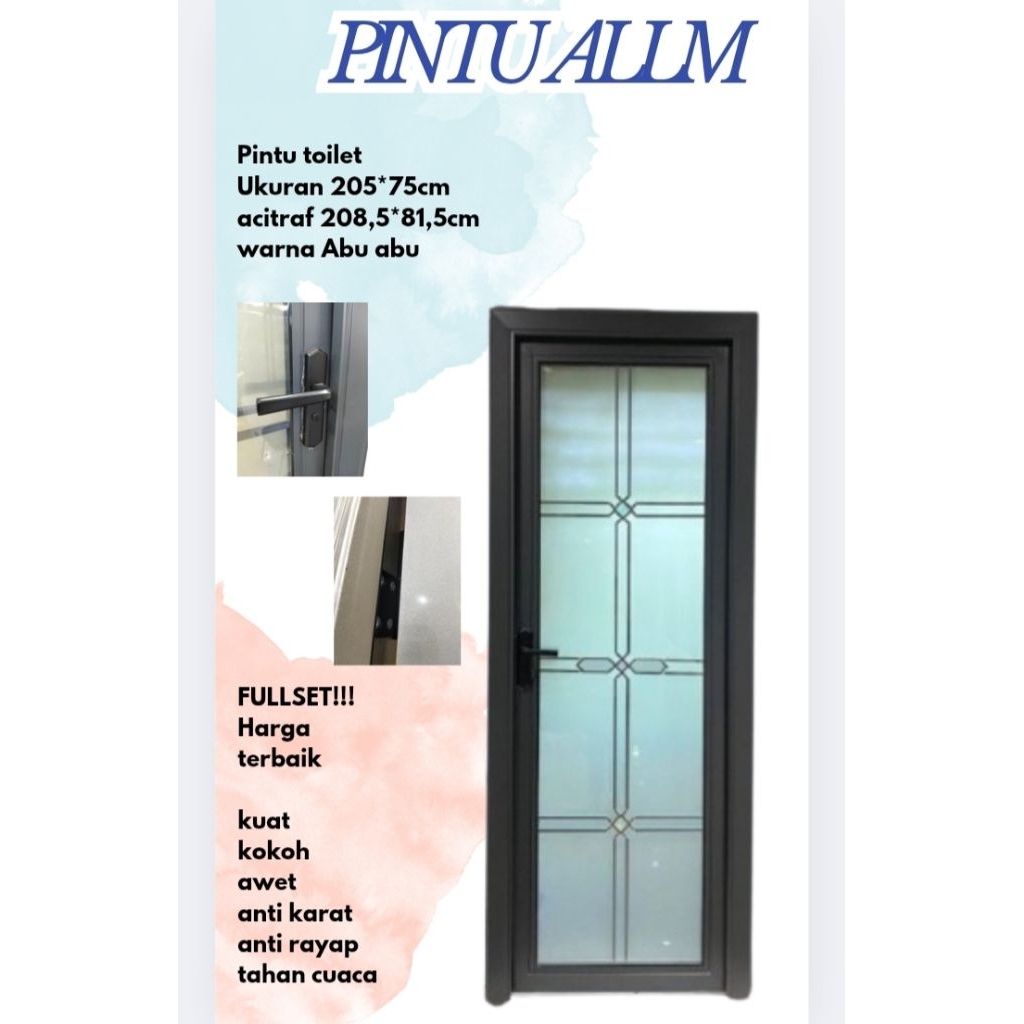 PINTU TOILET ALLUMINIUM/PINTU KAMAR MANDI/PINTU TOILET