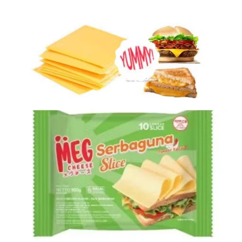 

Keju Slice Meg Serbaguna 150gr x 10 lembar / Keju Slice