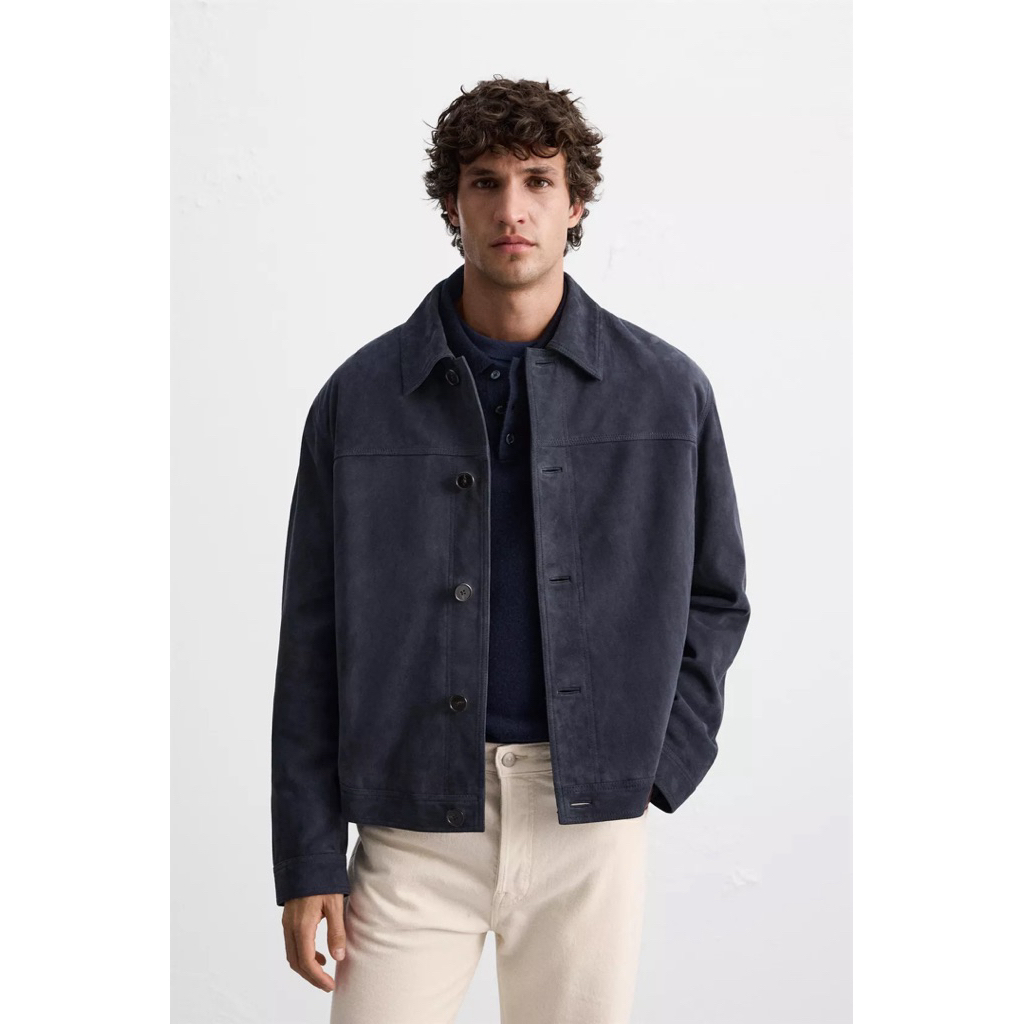 2025 Zara 100% suede leather jacket BNWT