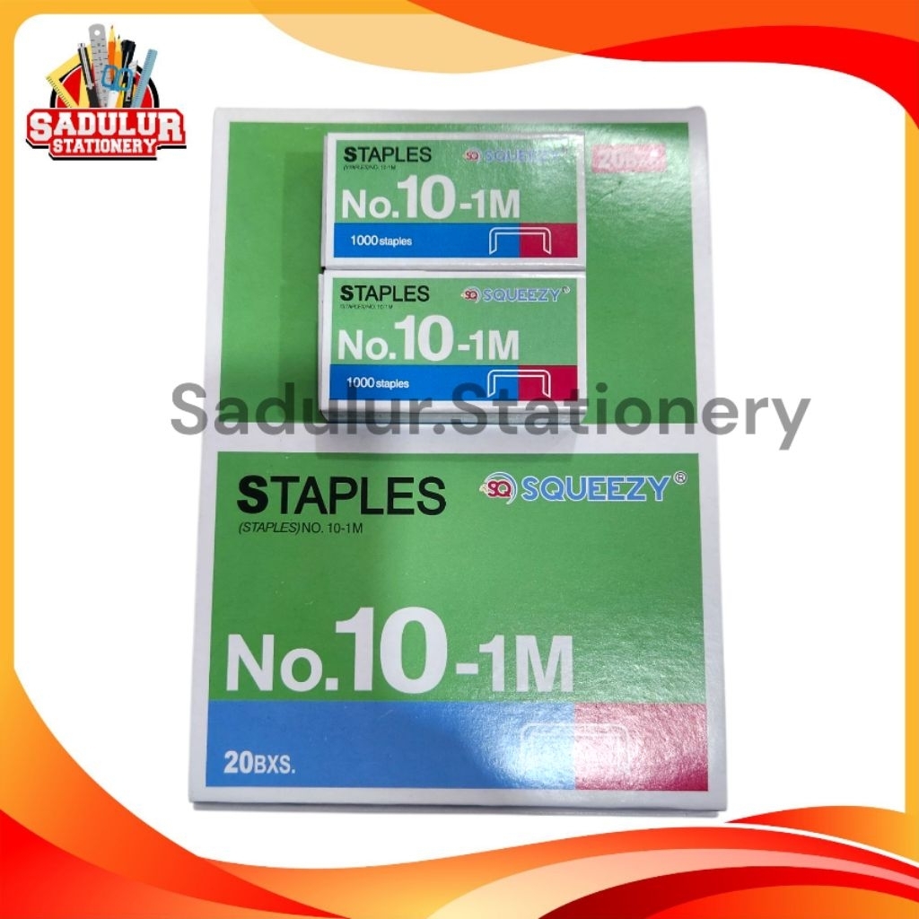 

1pak isi 20kotak kecil Isi Staples Squeezy kecil no 10