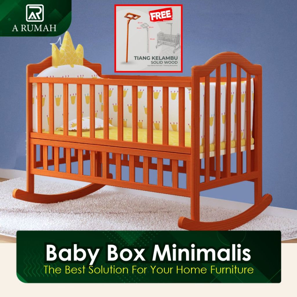 Box bayi / tempat tidur bayi / tempat tidur anak / ranjang bayi /  baby box kayu mahoni solid