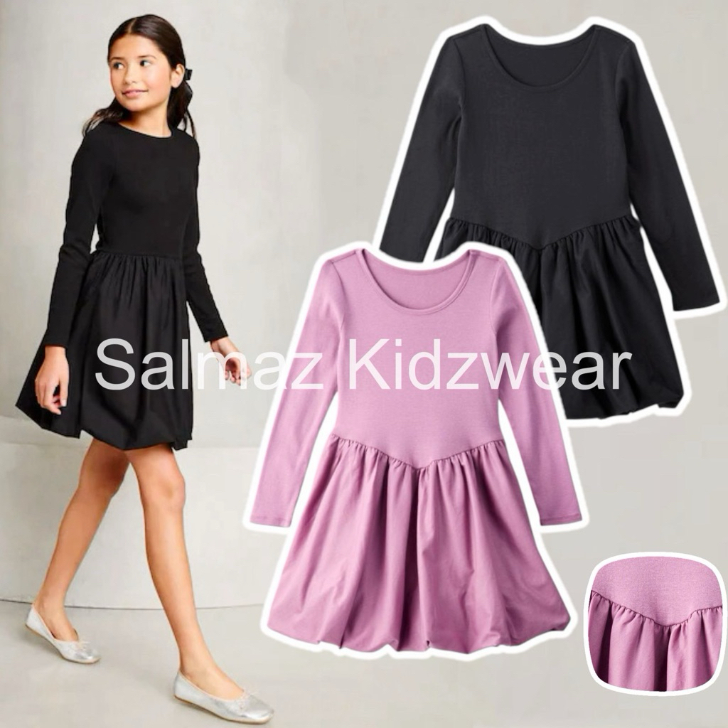Dress Balon Lengan Panjang Anak Perempuan OSHKSH